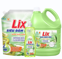 Nước Rửa Chén Lix Siêu Đậm Đặc Hương Kiwi & AloeVera